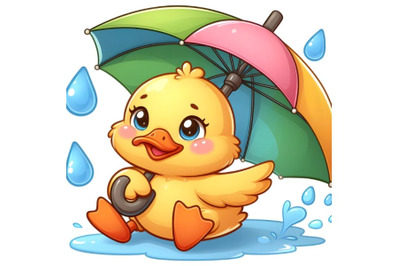 baby Duck with umbrella