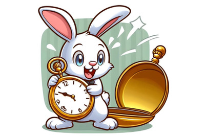 White Rabbit Holds Watch