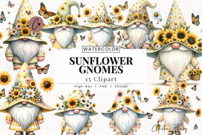 Sunflower Gnomes Clipart