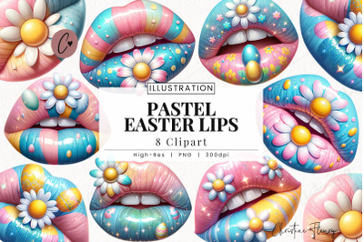 Pastel Easter Lips Clipart