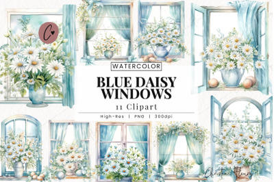 Blue Daisy Windows Clipart