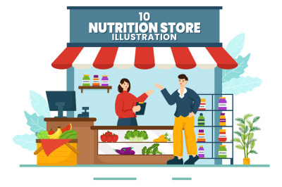 10 Nutrition Store Illustration