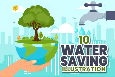 10 Water Saving Illustration