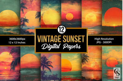 Retro Vintage Sunset Backgrounds