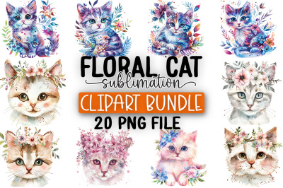 Cute Cat Clipart PNG Bundle