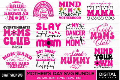 Mothers Day SVG Bundle, Mothers Day Quotes