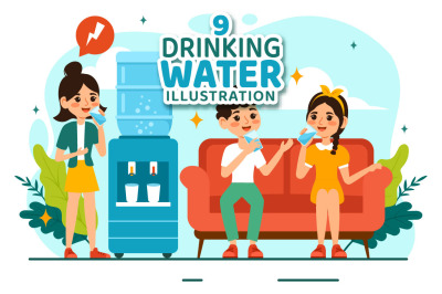 9 Drinking Water Illustration