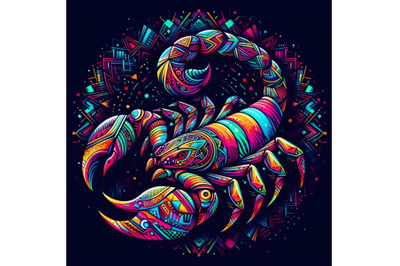 Colorfully illustration of scorpion