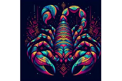 Colorfully illustration of scorpion