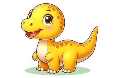 cute yellow dinosaur cartoon