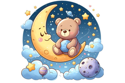 Teddy Bear on the moon