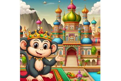 Monkey king with beautiful palace