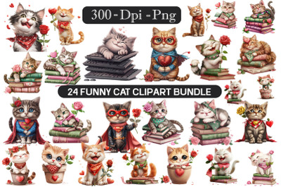 Funny Cat Clipart Bundle