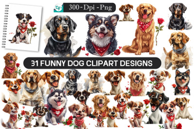 Funny Dog Clipart Bundle
