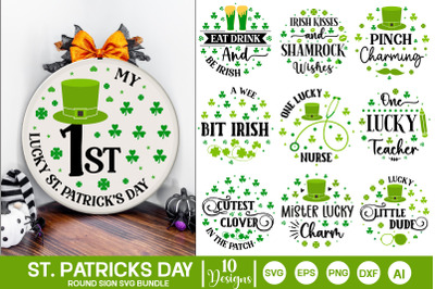 St. Patrick&#039;s Day Round Sing SVG Bundle
