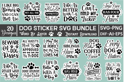 Dog Sticker SVG Bundle