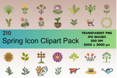 Spring Icons Clipart Bundle
