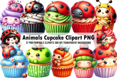 Animals Cupcake Clipart PNG