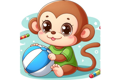 Cute Monkey with a ball