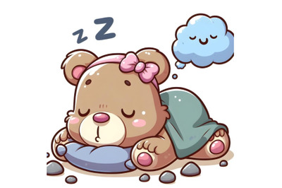 Cartoon Cute Sleeping Bear