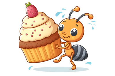 Ant Carrying Cupcake