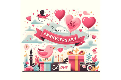 Happy Anniversary with love sign