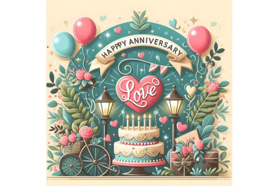 Happy Anniversary with love sign