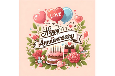 Happy Anniversary with love sign