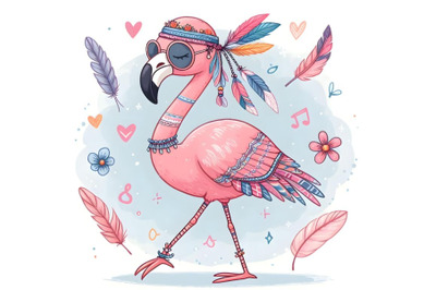 flamingo with sunglasses