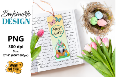 Happy Easter Bookmark printable. Easter gnome bookmark PNG