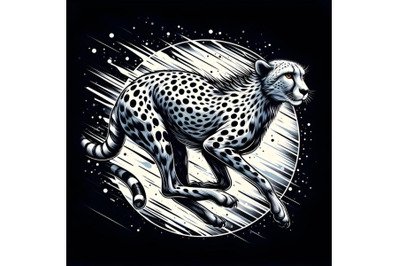 running cheetah with abstract back background