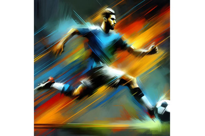 Soccer player abstract concept