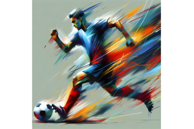 Soccer player abstract concept