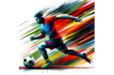 Soccer player abstract concept