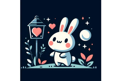 cute 2d minimal bunny