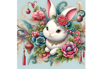 Beautiful chinese bunny artwork