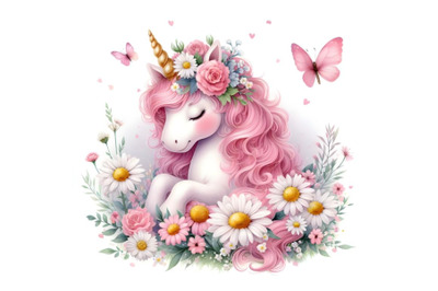 Cute floral unicorn