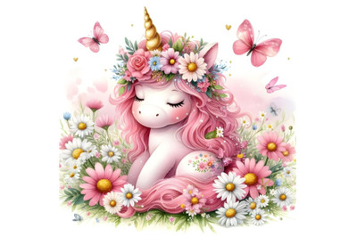 Cute floral unicorn