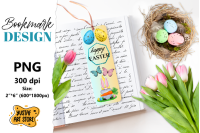 Happy Easter Bookmark printable. Easter gnome bookmark PNG