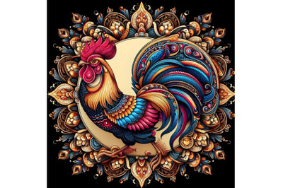 Beautiful Indian rooster artwork