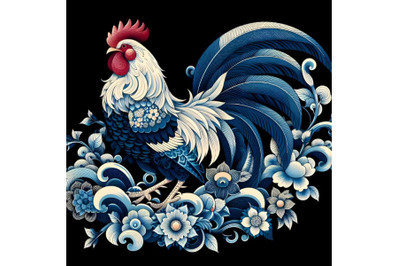 Beautiful  japanse rooster artwork