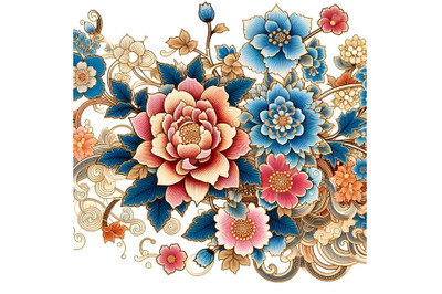 Beautiful floral japanese artwork