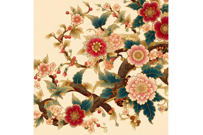 Beautiful floral japanese artwork