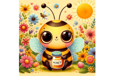 Cute honey bee