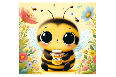 Cute honey bee