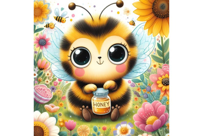 Cute honey bee