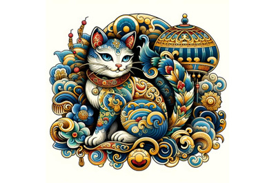 Beautiful chinese cat artwork