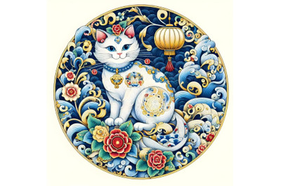 Beautiful chinese cat artwork