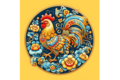 Beautiful chinese rooster artwork