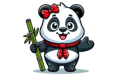 Panda in welcoming gesture